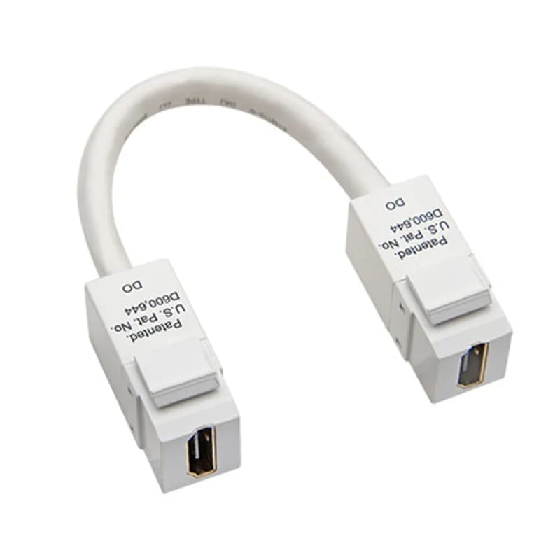 Keystone Jack, HDMI to HDMI Pigtail, White. Clamshell., 849160007456