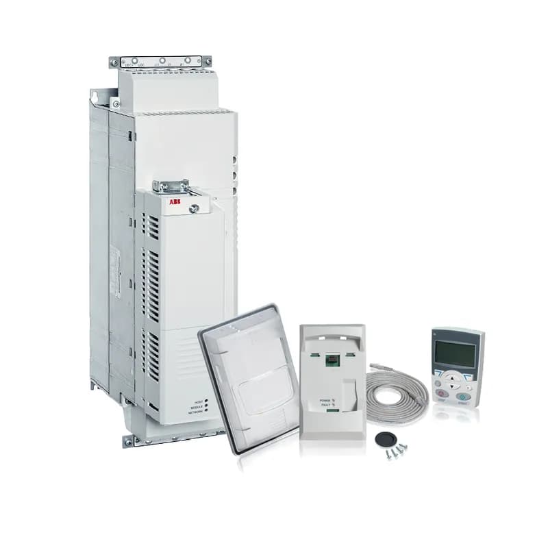 MACHINERY DRIVE, Product Family: ACS850, Horsepower: 15 HP, Output Current: 23 A, Voltage: 480 VAC, Voltage Range: 380-500V, UL TYPE OPEN (IP20), Mounting: Cabinet-mounted (Side-by-Side), Cabinet Mount Control Panel, Ethernet IP/Modbus TCP/PROFInet IO RT Adapter, 3-Phase Input, 3-Phase Output, Frame: C, Product HxWxD: 22.3 in x 6.5 in x 10.9 in, Product Weight: 35 lbs