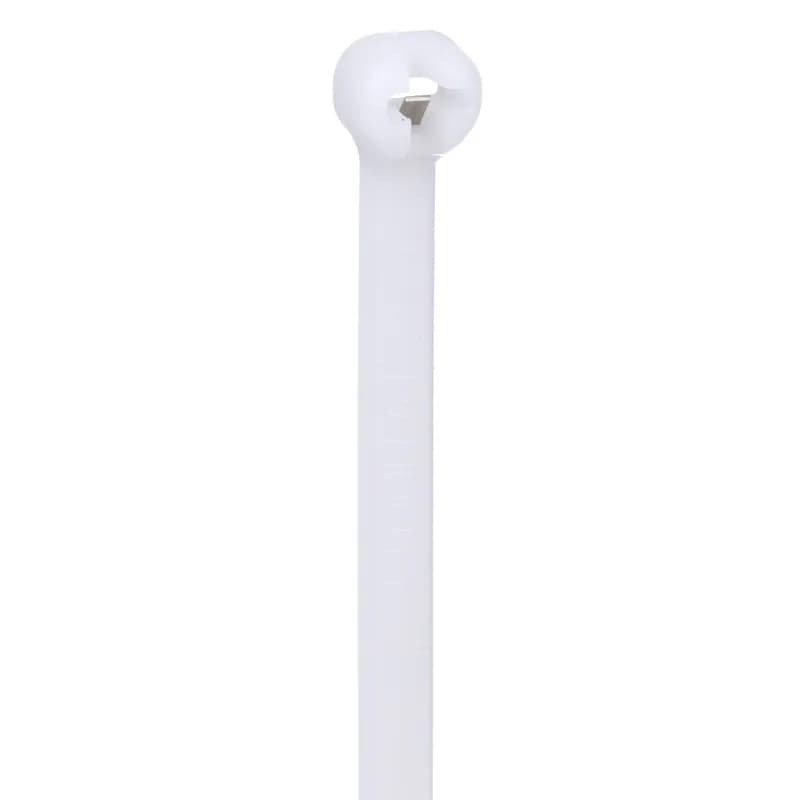The BT3S-M Dome-Top barb ty, features a unique patented design with its round smooth edges. Paired with the stainless-steel locking barb, these cable ties provide consistent performance, reliability and infinite adjustability through the entire bundle range. Standard cross section, 12.0 (305mm) length. Appropriate for Indoor use, made of Nylon 6.6, are natural in color and come in packages of 1000.