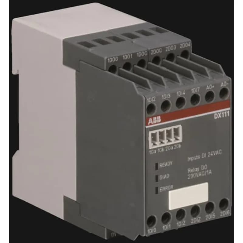 ABB - Electrification 1SAJ611000R0101 - DX111 IO-Module for UMC100, 8 DI 24VDC, 4 DO, 1AO, Supply 24VDC