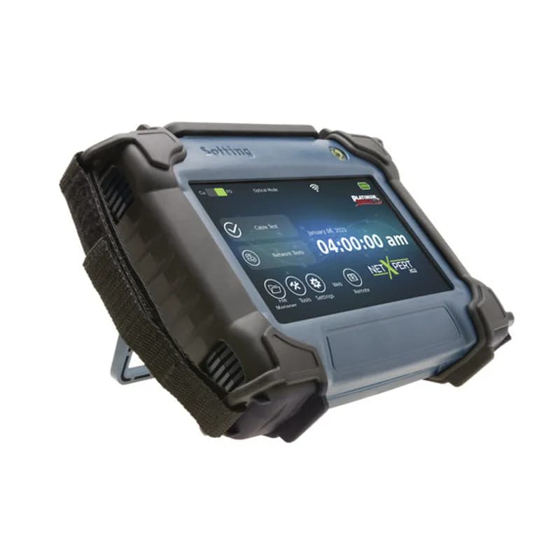 NSI Industries TXG200 - NetXpert XG2 10G Network Tester Basic Kit includes the XG2 main unit, matching active remote, two Cat6A patch cables, two AC chargers and a carrying case
