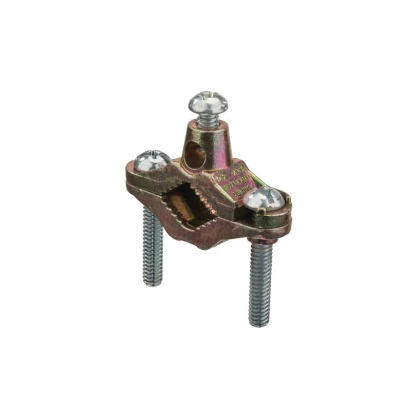 NSI Industries GZB-1 - The NSI GZB-1 Brass Plated Zinc Ground Clamp grips on conduit between 1/2" to 1" in diameter and makes running ground conductor easy. The brass plated die cast zinc clamp body and zinc-plated steel screws are made of corrosion resistant, high-quality metals that provide durable performance in a range of applications. Use this clamp to connect bare copper wiring for grounding in indoor environments. Stock products you can rely on—stock NSI.