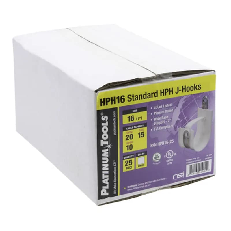 1" Standard HPH J-Hook, Size 16, 25/Box.