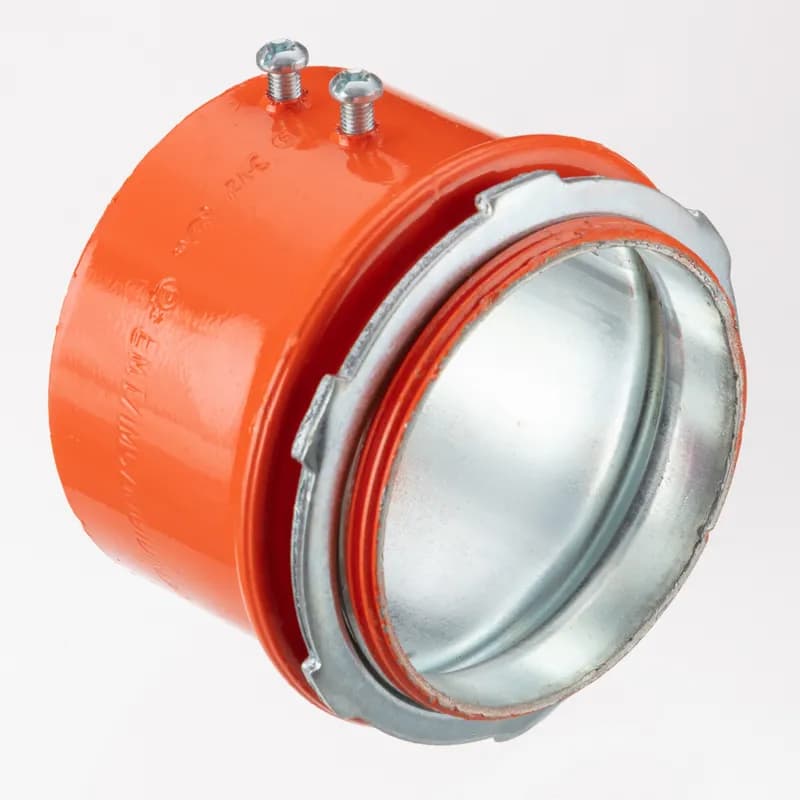 EMT Connectors, Color-Coded, Steel, Orange, Size 2-1/2"