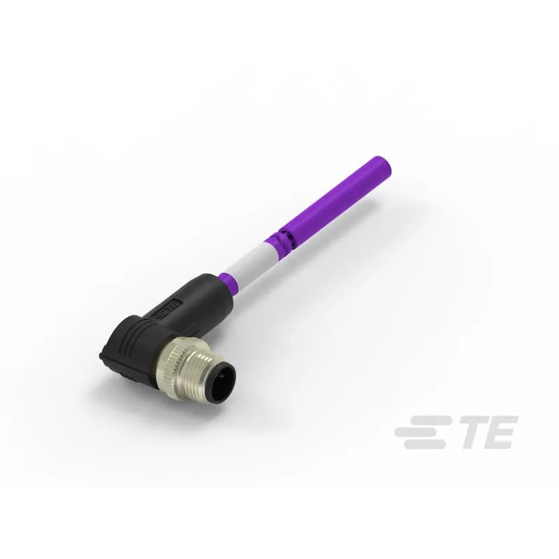 TE Connectivity TAB62235501-150 - M12 Pigtail Cable Assembly, 2 Position, 15 m, Industrial Fieldbus, PROFIBUS, B Code, M12 Plug End A, Shielded, Single Ended, PA66+25GF