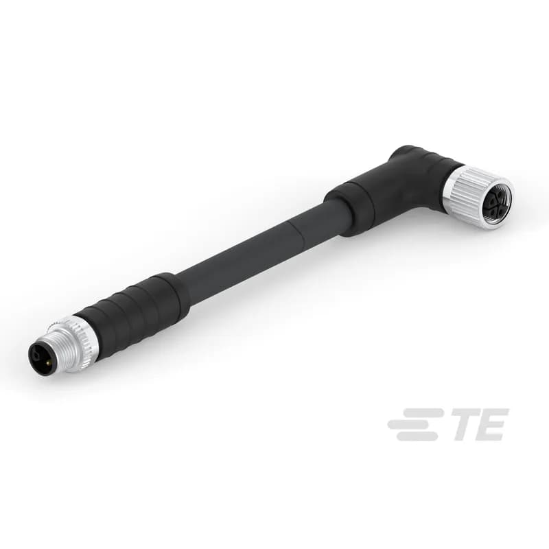 TE Connectivity T41526C9L14-001 - M12 Cable Assembly, 4 Position, .5 m, Power, PROFINET, L Code, M12 Plug End A, M12 Socket End B, Double Ended, Nylon