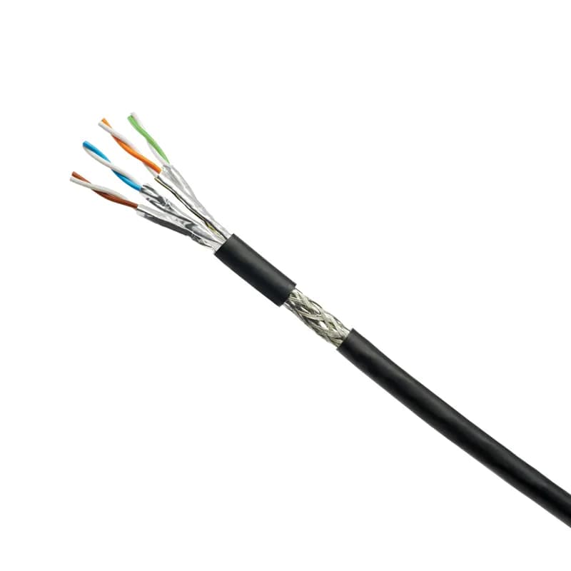 IndustrialNet Copper Cable, Industrial Ethernet, Harsh Environment, Marine Grade, Category 7, 4-pair, 22 AWG stranded, S/FTP, LSZH, Oil and fuel resistant, UV and MUD resistant, SHF2 compliant, HDPE jacket, Black, DNV/GL and ABS certified, 1640ft/500m reel