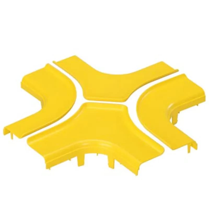 Optional split cover for the four way cross fitting FRFWC4X4YL. Snap-on feature allows cover to be installed and removed with no tools required. Creates radiused 3/4 (19mm) opening for easy access to add or remove cables.