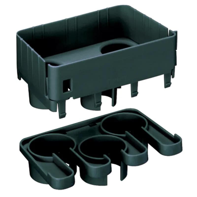 Used to route cable into three separate 1.5 (38mm) diameter split corrugated tubing. Used with FRVT12X4BL or any 6x4 fitting.