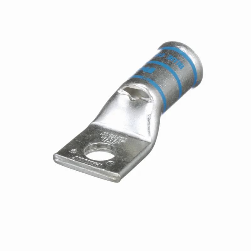 One-hole, flared barrel, 350 kcmil cable, 5/8 stud hole.
