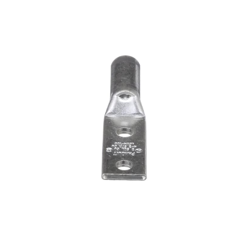Panduit LCD4-10B-L - Two-hole, standard barrel lug with window, #4 #3 AWG STR, #2 AWG SOL wire, #10 stud hole, .75 hole spacing.