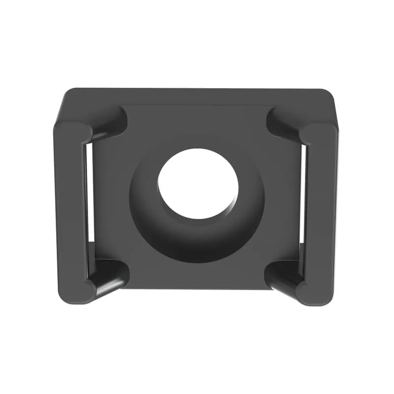 Panduit TM3S10-C0 - Panduit TM3S10-C0 Screw Applied Cable Tie Mounts offer a through hole in the mount in which a screw or rivet can be secured, this offers maximum stability for cable bundles. Install with a #10 (M5) screw. For outdoor use and are suitable for miniature, intermediate and standard cross-section cable ties. Made of Weather Resistant Nylon 6.6. They are 0.61" (15.5 mm) wide, are black in color and come in packages of 100.