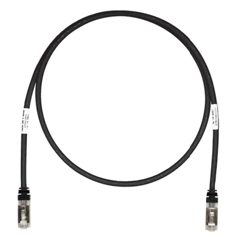 Copper Patch Cord, Cat 6A, Black S/FTP Cable, 15Ft - PACK 25