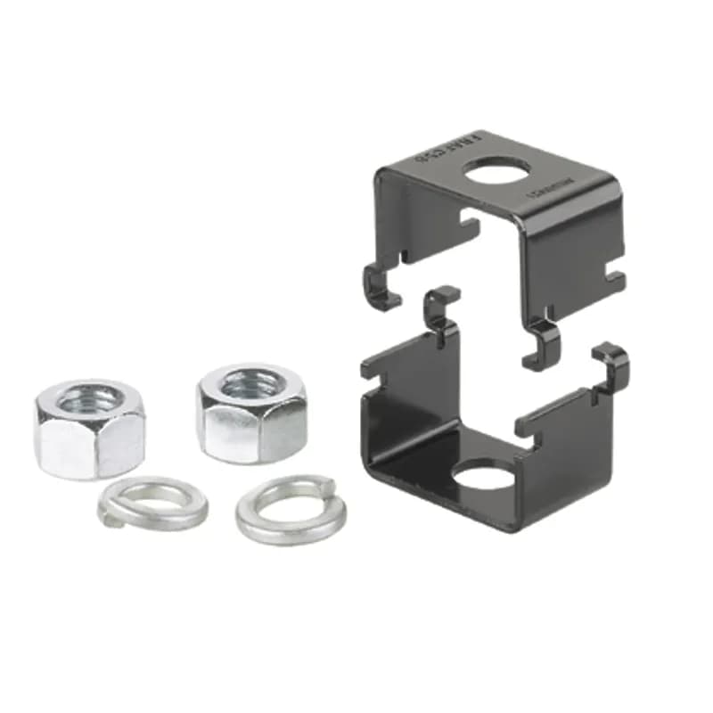 Panduit FRAFC58 - Two-piece framing clip attaches to auxiliary framing bars. Framing clip halves slide into position and interlock on the auxiliary framing bars, allowing easier assembly of the threaded rod to bars. Contains two-piece framing clip and hardware for attaching framing clip to auxiliary framing bars. (5/8" threaded rod not included.)