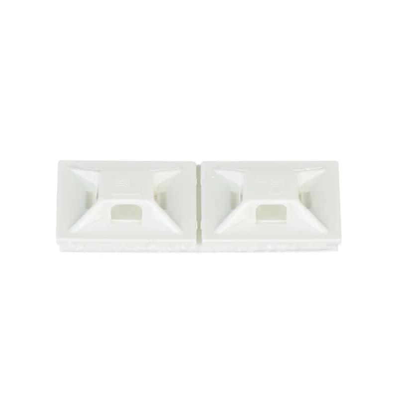 Panduit ABMM-A-C - Panduit s ABMM-A-C rubber-based adhesive back cable tie mounts have been designed for fast installation and long-term performance. These mounts can be used with miniature and intermediate cables ties. Made of ABS plastic and intended for use in indoor environments. They are 0.75 x 0.75 (19.1mm x 19.1mm), supplied in strips of 2, are white in color and come in packages of 100.