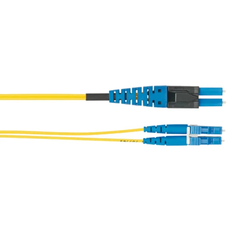 PanView iQ duplex LC to duplex standard LC, OS2, fiber interconnect patch cord, LSZH, 16mm jacketed cable, 1.5 m, Yellow