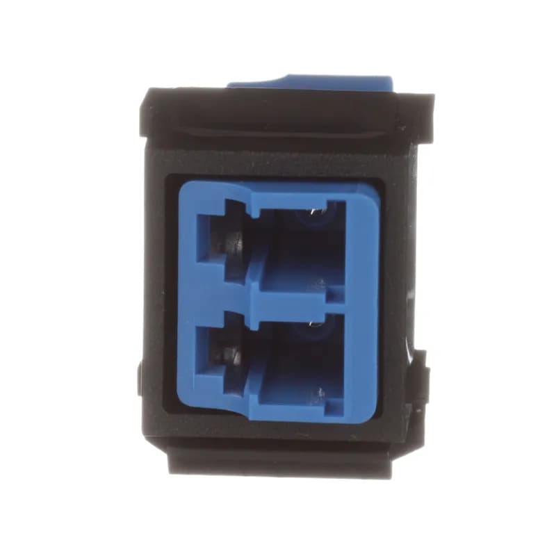 Panduit NKDLCMZBL - The NetKey Singlemode Duplex LC Adapter is a small form factor (SFF) adapter with integrated panel retention clips and are TIA/EIA-605 FOCIS-10 compatible. It connects two LC connector pairs in one module space and features a blue fiber adapter along with a black module and has zirconia split sleeves.