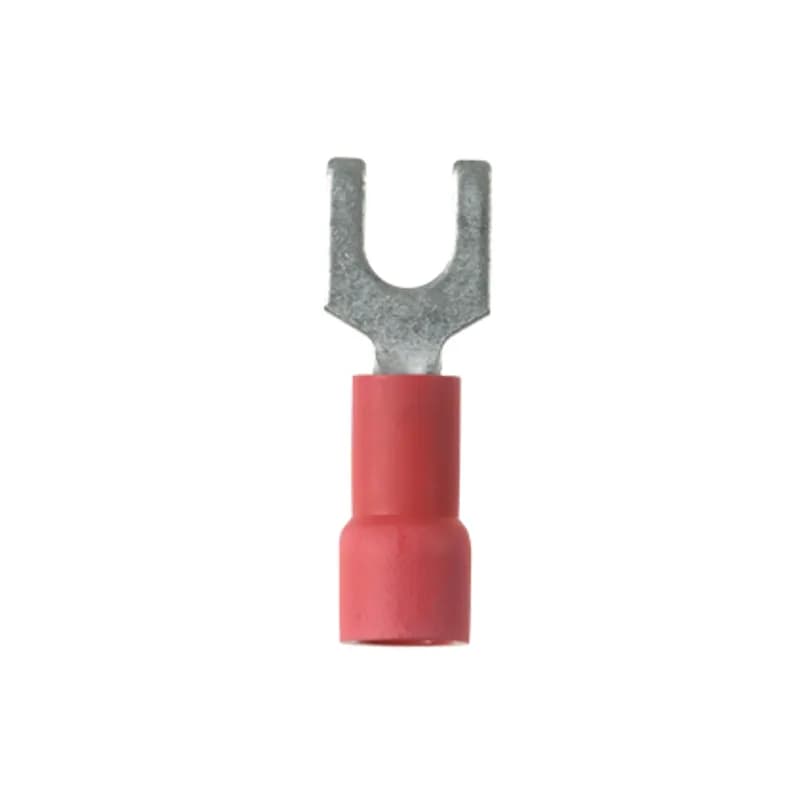 Fork Terminal, vinyl insulated, 22- 18 AWG, #6 stud size, expanded insulation for large wire O.D., standard package.