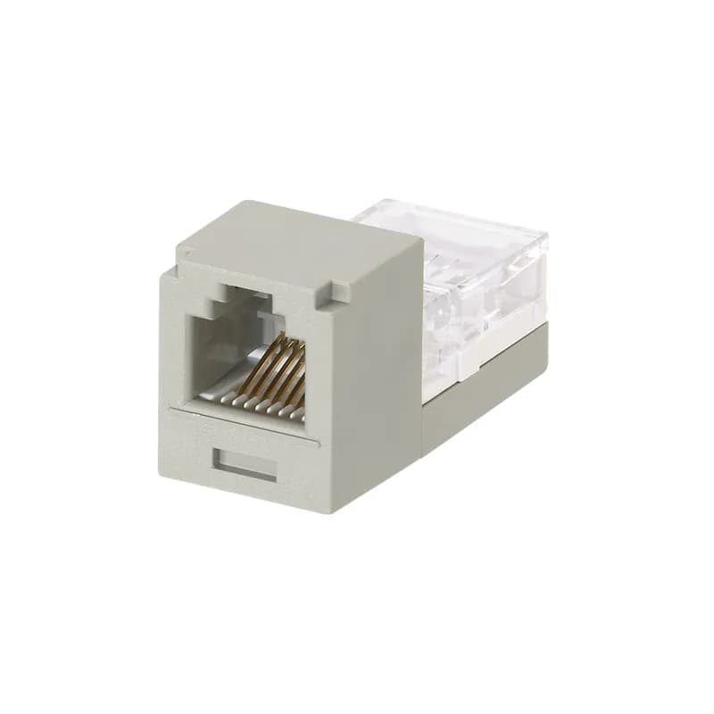 The Mini-Com Cat 3 UTP RJ45 Leadframe Jack Module is designed to terminate 4-pair, 22-24 AWG twisted pair cable. Each module is 100% factory tested for continuity. Contacts are plated with 50 microinches of gold for superior performance. Jack modules are compatible with Mini-Com Modular Patch Panels and Faceplates. The jack module is International Gray.