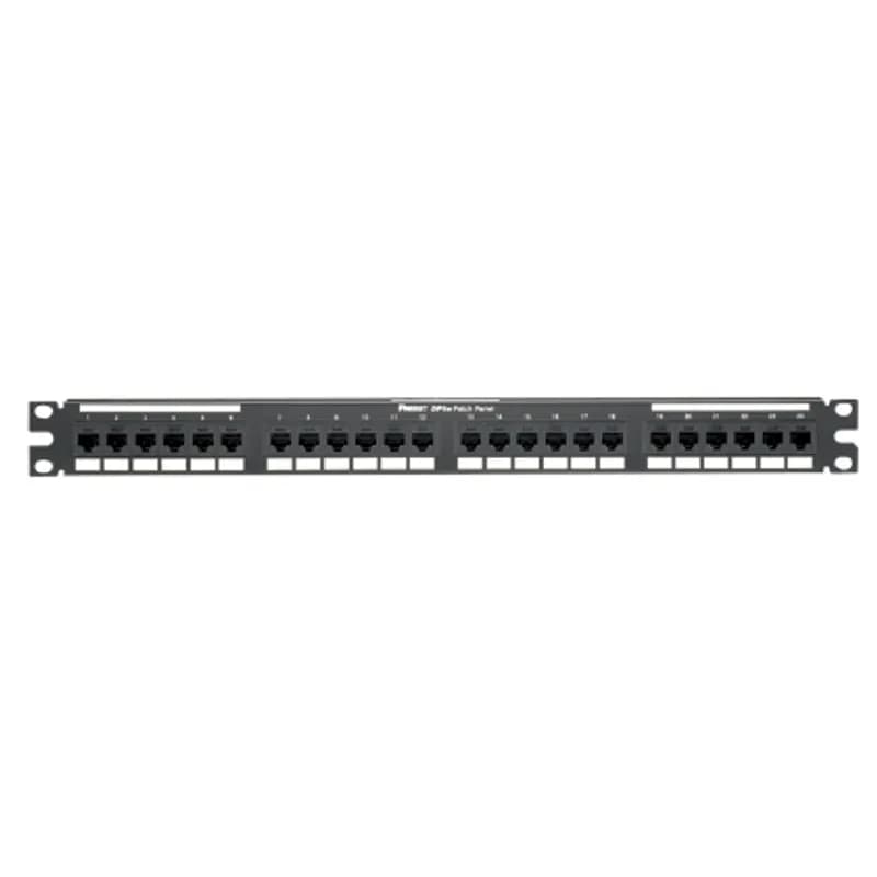 The DataPatch 24-port Category 5e Flat Punchdown Patch Panel in Black. 1RU.