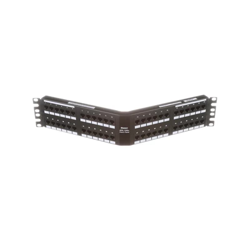 Punchdown patch panel, 48-port, angled, black