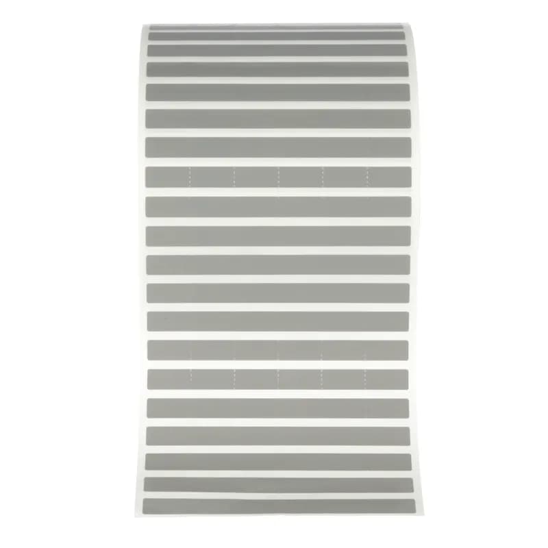 Thermal transfer component label, 3.79" W x 0.30" H, 1,2,3,4,5 or 6-port, perforated super-tack polyester, TIA gray, 1 labels/row, 2500 pc. package quantity.