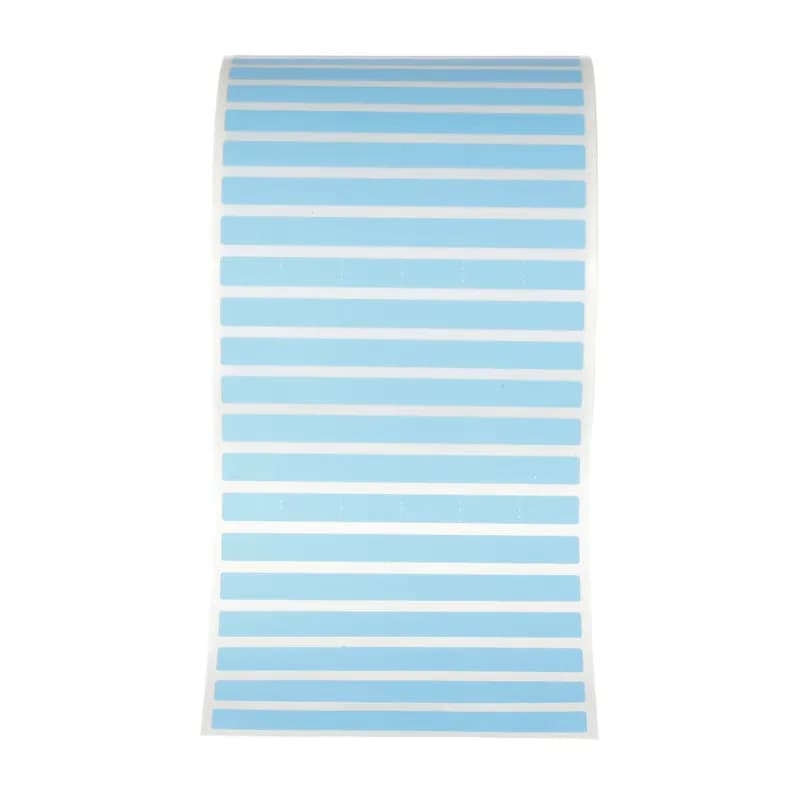 Panduit C379X030YQT-P - Thermal transfer component label, 3.79" W x 0.30" H, 1,2,3,4,5 or 6-port, perforated super-tack polyester, TIA blue, 1 labels/row, 2500 pc. package quantity.
