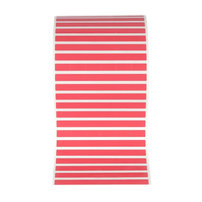 Thermal transfer component label, 3.79" W x 0.30" H, 1,2,3,4,5 or 6-port, perforated super-tack polyester, TIA red, 1 labels/row, 2500 pc. package quantity.
