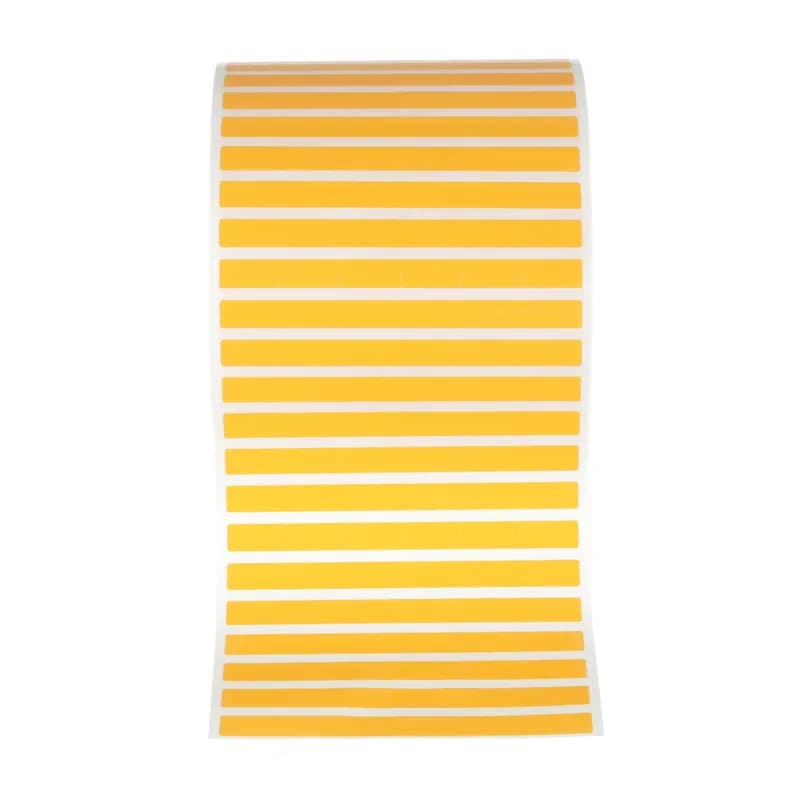 Thermal transfer component label, 3.79" W x 0.30" H, 1,2,3,4,5 or 6-port, perforated super-tack polyester, TIA orange, 1 labels/row, 2500 pc. package quantity.