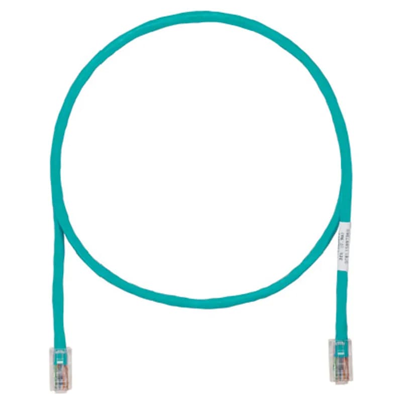 Category 5e, UTP patch cord with Pan-Plug Modular Plugs on each end. Green, 11 ft.