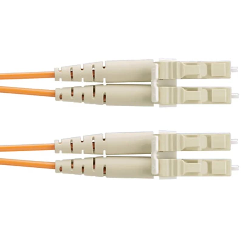 2 fiber OM1 LC Duplex to LC Duplex OFNR (riser) rated 16mm jacketed cable Std IL 15m