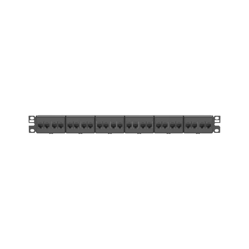 Coupler patch panel, 24 ports, flat, 1 RU, black