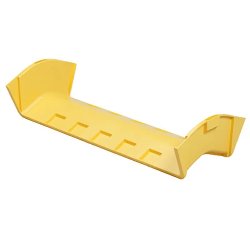 Attaches to 24x4 channel and/or fittings to create a 45 downward angle from a straight horizontal run. Used with inside vertical 45 angle fitting FRIV4524X4YL to change level of a horizontal run.