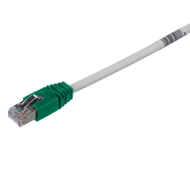 The TX5e Cat 5e Shielded Patch Cord is constructed of 26 AWG, shielded, twisted pair, stranded, CM/LSZH cable with Pan-Plug modular plugs on each end. The patented tangle free latch prevents snags and provides easy release saving time on frequent moves, adds, and changes. The plugs have a green boot. The patch cord is 7 meters in length and international gray.