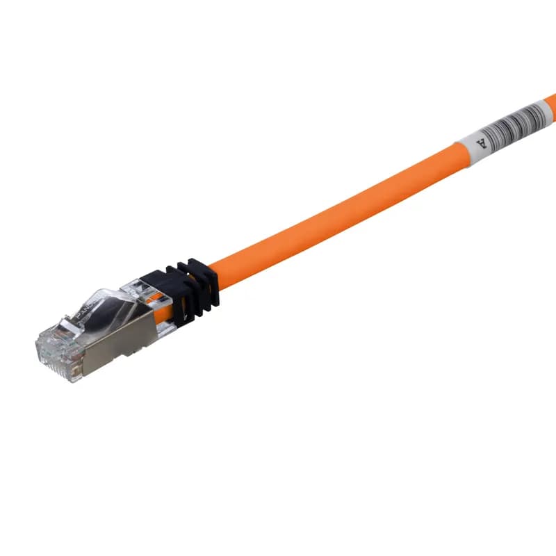 Copper Patch Cord, Cat 6A, Orange S/FTP Cable, 17Ft - PACK 25