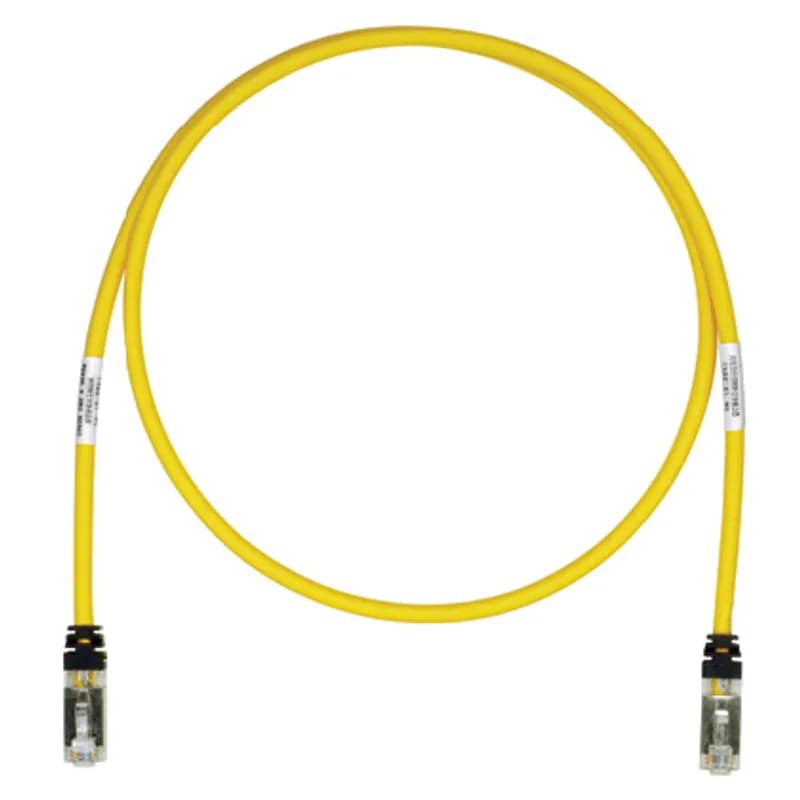 Copper Patch Cord, Cat 6A, Yellow S/FTP Cable, 1Ft - PACK 25