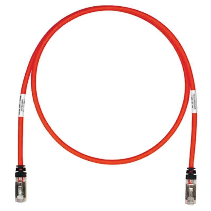 Copper Patch Cord, Cat 6A, Red S/FTP Cable, 1Ft - PACK 25