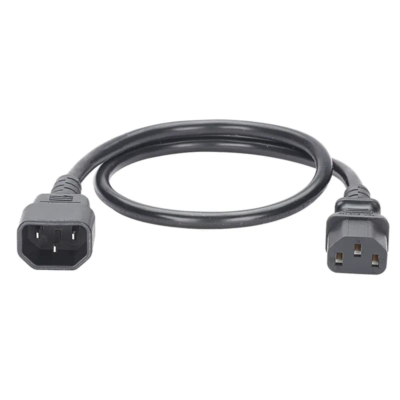 Non-Locking Power Cord, IEC C14 to IEC C13 - 4 feet (1.2 meters), 10 Pack, Black.