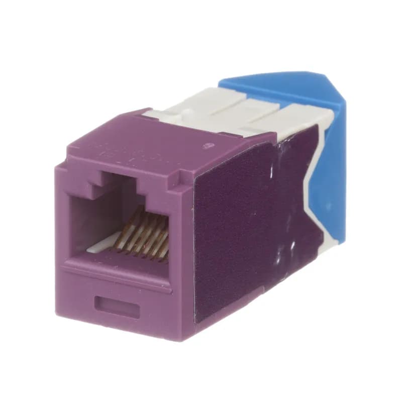 The Mini-Com Cat 6A UTP RJ45 Left/Right 45 Angled TG Jack Module is designed to terminate 4-pair, 22-26 AWG twisted pair cable and improves cable routing to jacks in tight spaces. Each module is 100% factory tested to exceed industry standard performance requirements. TG style termination eliminates the need for a termination tool. Each jack is individually serialized for traceability and is compatible with Mini-Com Modular Patch Panels and Faceplates.