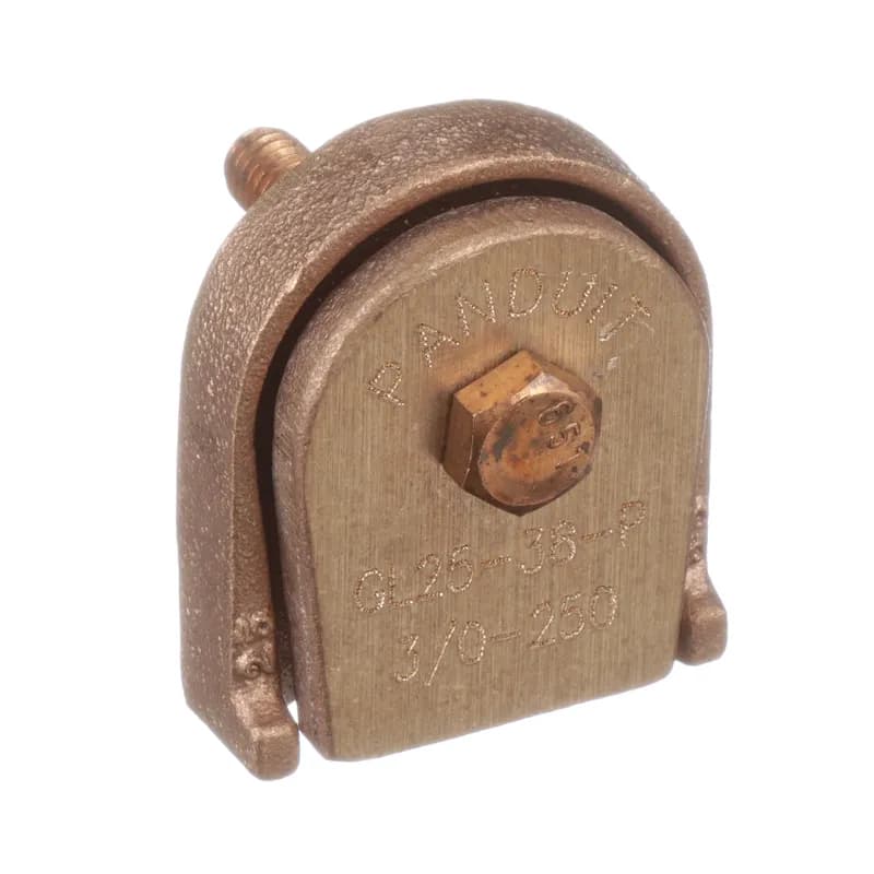 3/0 AWG (Str.) - 250 kcmil (Str.) Bronze Ground Clamp Connector, 3/8" Stud, 2 Piece Clamp & 1 Bolt