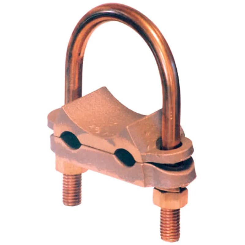 Pipe Clamp; 2 Wires: 2/0 - 250 kcmil Parallel with Pipe or Rod; Direct Burial, 2-1/2" Pipe