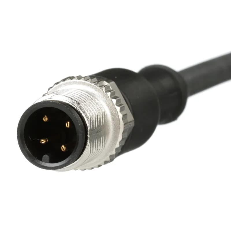 The IndustrialNet M12 A-Code Overmolded Cordset is male to female preterminated with straight connectors. It is wired according to the IEC 61076-2-101 standards. The cordset is constructed of 22 awg unshielded industrial grade PUR cable. The cordset has 4 pins, is 3 meters, and is Black.