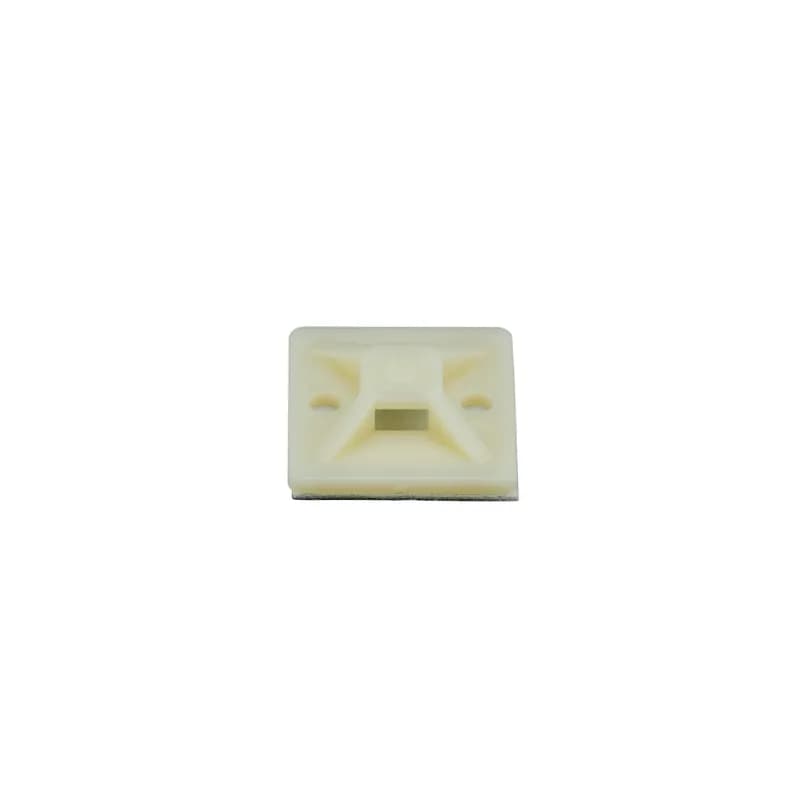 StrongHold SMP12A-C Adhesive Backed Cable Tie Mounts are a dependable method for securing wires and cables quickly and provide a lower installed cost. They are made of V-2 flame rated Nylon 6.6, which increases mechanical strength, heat and wear resistance, and stiffness. These mounts can be used with miniature and intermediate cable ties and are designed for indoor and outdoor environments. They are .785" x .785 (20 x 20 mm), are natural in color, and come in packages of 100.