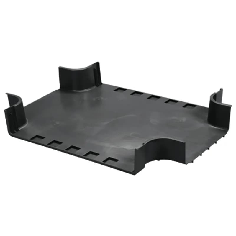 The FiberRunner 24x4 4-Way Cross Fitting attaches to 24x4 channel and/or fittings to create a horizontal 4-way cross intersection with two 12x4 exits.
