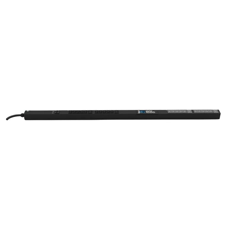 Panduit E24D03M - This Panduit Monitored Input PDU is tailored for efficient power monitoring, equipped with (20) C13 and (4) C19 outlets. Operating with a 32 amp capacity at 230 V in a single-phase system, it provides stable and reliable power. The PDU features a durable IEC 60309 2P+E 6h 32A (IP44) input plug, ensuring a secure connection. A 10-foot (3m) power cord offers convenient installation flexibility. Perfect for environments where power consumption monitoring is crucial.