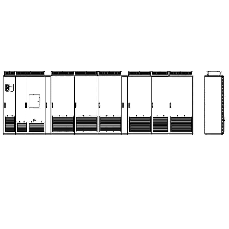 ABB - Low Voltage Drives ACS880-37-3310A-7+B054+C129+H359 - ACS880 AC Drive, 3-525-690V In, 3300HP, 3178A, Type 1, 1.1 overload, Assistant Bluetooth, HxWxD 84.45x253.15x28.11 in, Cabinet, UL approved components, Common motor terminal cubicle