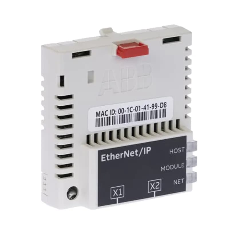 ABB - Low Voltage Drives FEIP-21-KIT - The FEIP-21 dual-port Ethernet adapter module enables the connection of a drive to an Ethernet network, utilizing twisted pair as the physical media in either a star or daisy chain topology. FEIP-21 supports Ethernet IP communication protocols; 10 Mbit/s and 100 Mbit/s data transfer rates, and; automatically detects the data transfer rate used in the network.