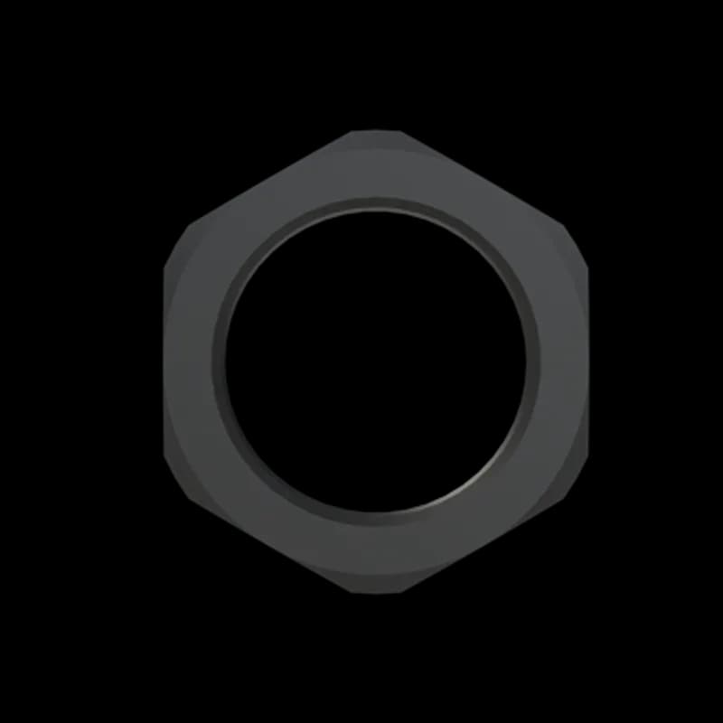 ABB - Installation Products BMN-M25 - Black Hexagonal Lock Nut with Metric Threads, Material - Polyamide 6, Thread Size - M25x1.5