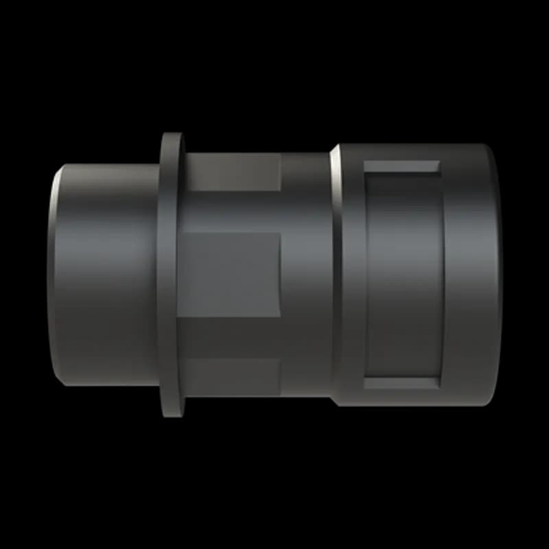 ABB - Installation Products BVND-M257GT - PMAFIX Straight Black Connector with Universal Safety Clip, Material - Polyamide 6, Thread Type - Metric, Thread Size -M25x1.5, Conduit Size NW - 17