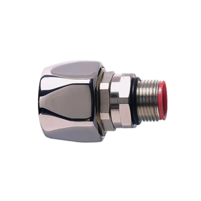 ABB - Installation Products SPLB50/M50/A - Nickel Plated Brass Straight Fitting with Fixed External Thread, Nominal Conduit Size 50 Millimeters, IP68 Rating, Metric Thread Size M50